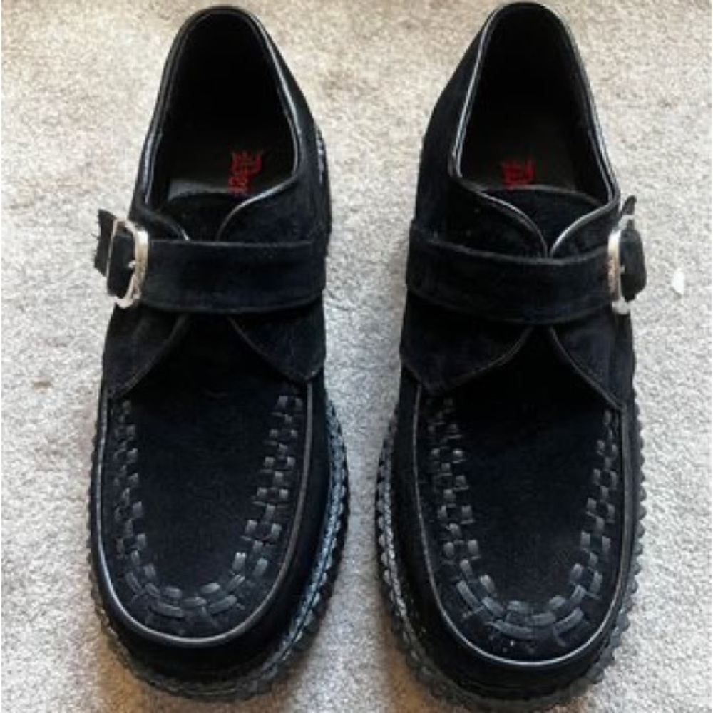 Demonia Creeper-118 Black Vegan Suede - Picture 4 of 7